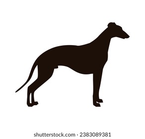 Silueta de perro. Silueta vectorial de perro con fondo blanco. perro negro aislado de fondo blanco. perro de corte. diseño dibujado a mano. ilustración vectorial.
