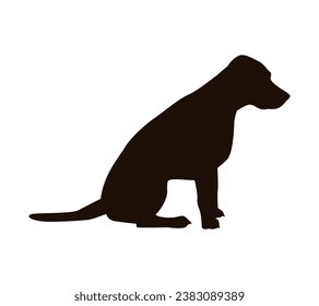 Silueta de perro. Silueta vectorial de perro con fondo blanco. perro negro aislado de fondo blanco. perro de corte. diseño dibujado a mano. ilustración vectorial.