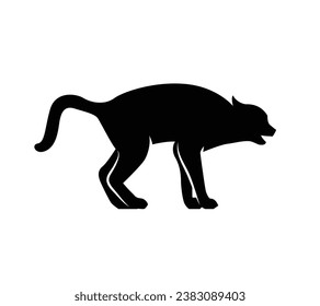 Dog silhouette. Vector silhouette of dog on white background. black dog isolated on white background. cutout dog. hand drawn design. vector illustration.
