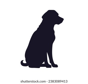 Dog silhouette. Vector silhouette of dog on white background. black dog isolated on white background. cutout dog. hand drawn design. vector illustration.