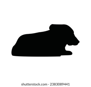 Dog silhouette. Vector silhouette of dog on white background. black dog isolated on white background. cutout dog. hand drawn design. vector illustration.