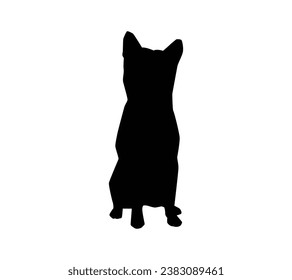 Silueta de perro. Silueta vectorial de perro con fondo blanco. perro negro aislado de fondo blanco. perro de corte. diseño dibujado a mano. ilustración vectorial.