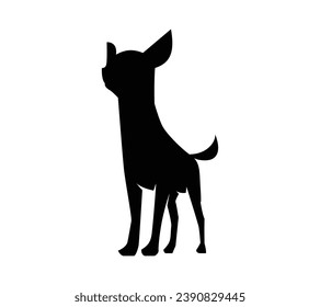 Dog silhouette. Vector silhouette of dog on white background. black dog isolated on white background. vector illustration. cutout dog. hand drawn design. 