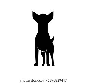 Dog silhouette. Vector silhouette of dog on white background. black dog isolated on white background. vector illustration. cutout dog. hand drawn design. 