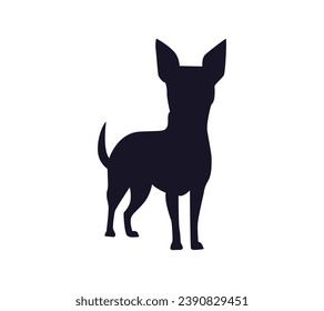 Dog silhouette. Vector silhouette of dog on white background. black dog isolated on white background. vector illustration. cutout dog. hand drawn design. 