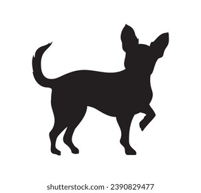 Silueta de perro. Silueta vectorial de perro con fondo blanco. perro negro aislado de fondo blanco. ilustración vectorial. perro de corte. diseño dibujado a mano. 