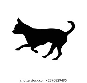 Dog silhouette. Vector silhouette of dog on white background. black dog isolated on white background. vector illustration. cutout dog. hand drawn design. 