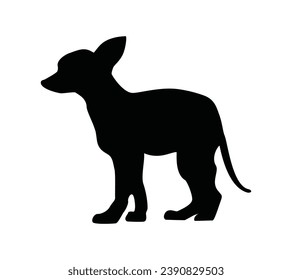 Dog silhouette. Vector silhouette of dog on white background. black dog isolated on white background. vector illustration. cutout dog. hand drawn design. 