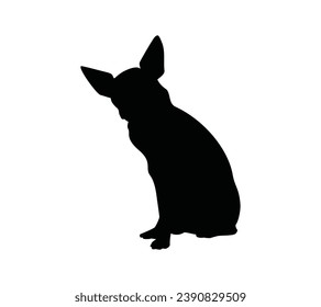 Dog silhouette. Vector silhouette of dog on white background. black dog isolated on white background. vector illustration. cutout dog. hand drawn design. 