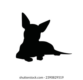 Dog silhouette. Vector silhouette of dog on white background. black dog isolated on white background. vector illustration. cutout dog. hand drawn design. 