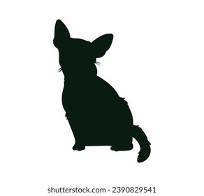 Dog silhouette. Vector silhouette of dog on white background. black dog isolated on white background. vector illustration. cutout dog. hand drawn design. 