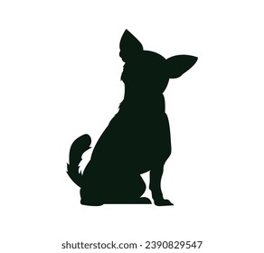 Silueta de perro. Silueta vectorial de perro con fondo blanco. perro negro aislado de fondo blanco. ilustración vectorial. perro de corte. diseño dibujado a mano. 