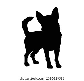 Dog silhouette. Vector silhouette of dog on white background. black dog isolated on white background. vector illustration. cutout dog. hand drawn design. 