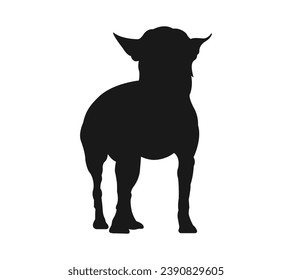 Dog silhouette. Vector silhouette of dog on white background. black dog isolated on white background. vector illustration. cutout dog. hand drawn design. 