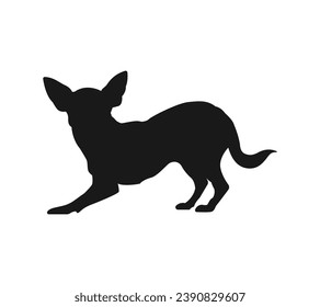 Dog silhouette. Vector silhouette of dog on white background. black dog isolated on white background. vector illustration. cutout dog. hand drawn design. 