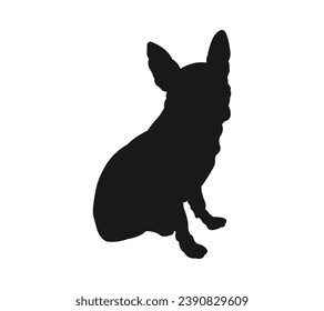 Dog silhouette. Vector silhouette of dog on white background. black dog isolated on white background. vector illustration. cutout dog. hand drawn design. 