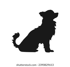 Dog silhouette. Vector silhouette of dog on white background. black dog isolated on white background. vector illustration. cutout dog. hand drawn design. 
