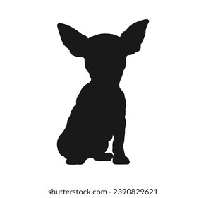 Dog silhouette. Vector silhouette of dog on white background. black dog isolated on white background. vector illustration. cutout dog. hand drawn design. 