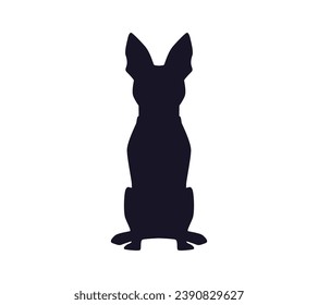 Dog silhouette. Vector silhouette of dog on white background. black dog isolated on white background. vector illustration. cutout dog. hand drawn design. 
