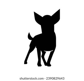 Dog silhouette. Vector silhouette of dog on white background. black dog isolated on white background. vector illustration. cutout dog. hand drawn design. 