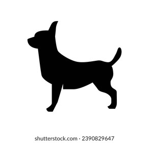 Silueta de perro. Silueta vectorial de perro con fondo blanco. perro negro aislado de fondo blanco. ilustración vectorial. perro de corte. diseño dibujado a mano. 