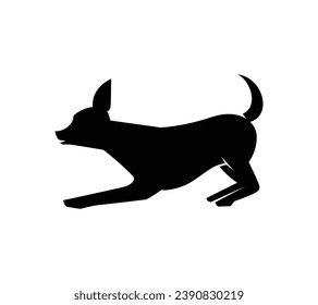 Dog silhouette. Vector silhouette of dog on white background. black dog isolated on white background. vector illustration. cutout dog. hand drawn design.