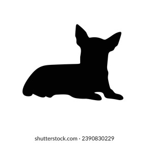 Dog silhouette. Vector silhouette of dog on white background. black dog isolated on white background. vector illustration. cutout dog. hand drawn design.
