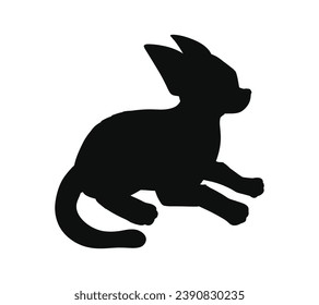 Dog silhouette. Vector silhouette of dog on white background. black dog isolated on white background. vector illustration. cutout dog. hand drawn design.
