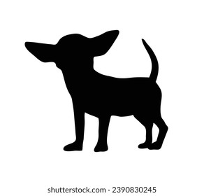 Dog silhouette. Vector silhouette of dog on white background. black dog isolated on white background. vector illustration. cutout dog. hand drawn design.