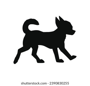 Dog silhouette. Vector silhouette of dog on white background. black dog isolated on white background. vector illustration. cutout dog. hand drawn design.