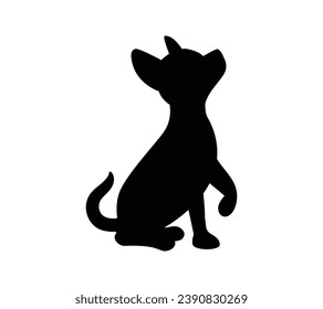 Dog silhouette. Vector silhouette of dog on white background. black dog isolated on white background. vector illustration. cutout dog. hand drawn design.