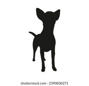 Dog silhouette. Vector silhouette of dog on white background. black dog isolated on white background. vector illustration. cutout dog. hand drawn design.