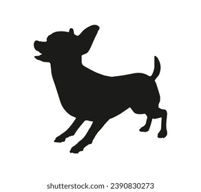 Dog silhouette. Vector silhouette of dog on white background. black dog isolated on white background. vector illustration. cutout dog. hand drawn design.