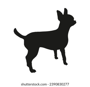 Dog silhouette. Vector silhouette of dog on white background. black dog isolated on white background. vector illustration. cutout dog. hand drawn design.