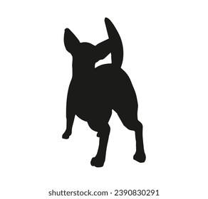 Dog silhouette. Vector silhouette of dog on white background. black dog isolated on white background. vector illustration. cutout dog. hand drawn design.