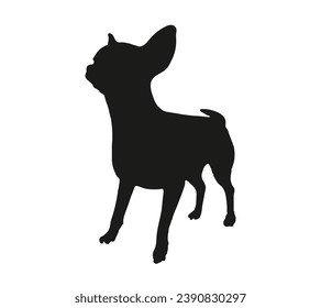Dog silhouette. Vector silhouette of dog on white background. black dog isolated on white background. vector illustration. cutout dog. hand drawn design.