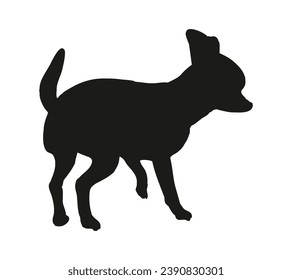 Dog silhouette. Vector silhouette of dog on white background. black dog isolated on white background. vector illustration. cutout dog. hand drawn design.