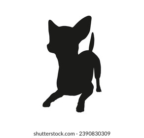 Dog silhouette. Vector silhouette of dog on white background. black dog isolated on white background. vector illustration. cutout dog. hand drawn design.