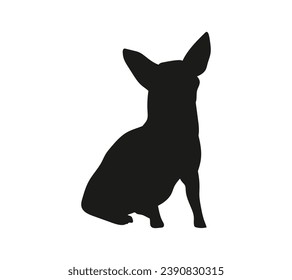Dog silhouette. Vector silhouette of dog on white background. black dog isolated on white background. vector illustration. cutout dog. hand drawn design.