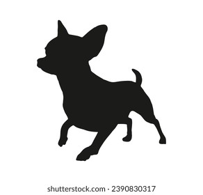 Dog silhouette. Vector silhouette of dog on white background. black dog isolated on white background. vector illustration. cutout dog. hand drawn design.
