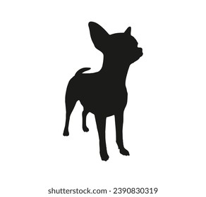 Dog silhouette. Vector silhouette of dog on white background. black dog isolated on white background. vector illustration. cutout dog. hand drawn design.