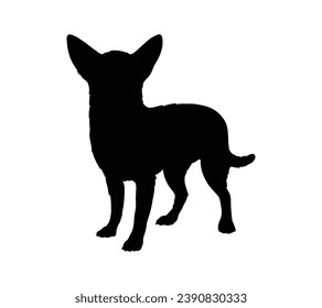 Dog silhouette. Vector silhouette of dog on white background. black dog isolated on white background. vector illustration. cutout dog. hand drawn design.