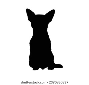 Dog silhouette. Vector silhouette of dog on white background. black dog isolated on white background. vector illustration. cutout dog. hand drawn design.