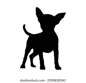 Silueta de perro. Silueta vectorial de perro con fondo blanco. perro negro aislado de fondo blanco. ilustración vectorial. perro de corte. diseño dibujado a mano.