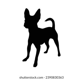 Dog silhouette. Vector silhouette of dog on white background. black dog isolated on white background. vector illustration. cutout dog. hand drawn design.