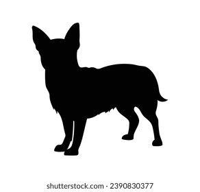 Dog silhouette. Vector silhouette of dog on white background. black dog isolated on white background. vector illustration. cutout dog. hand drawn design.