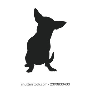 Dog silhouette. Vector silhouette of dog on white background. black dog isolated on white background. vector illustration. cutout dog. hand drawn design.