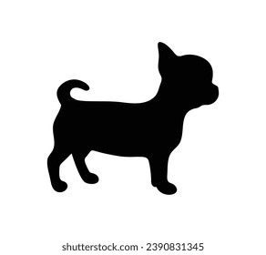 Dog silhouette. Vector silhouette of dog on white background. black dog isolated on white background. vector illustration. cutout dog. hand drawn design.