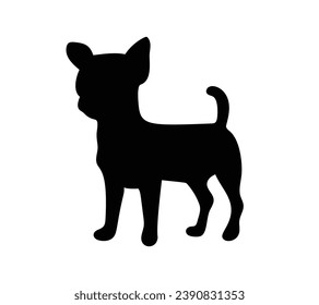 Dog silhouette. Vector silhouette of dog on white background. black dog isolated on white background. vector illustration. cutout dog. hand drawn design.