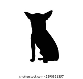 Dog silhouette. Vector silhouette of dog on white background. black dog isolated on white background. vector illustration. cutout dog. hand drawn design.